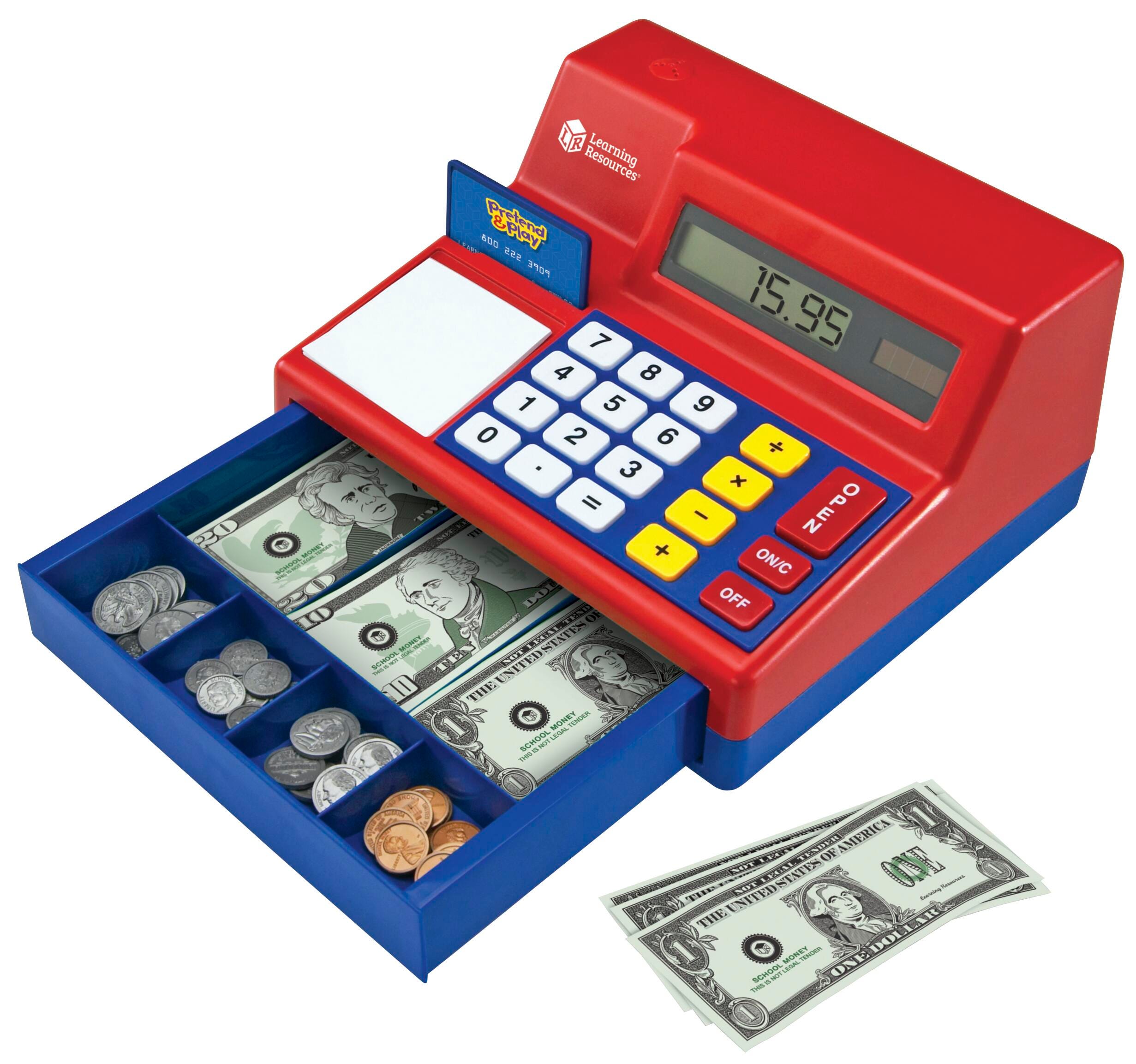 Learning Resources Pretend and Play Calculator Cash Register Set of 73